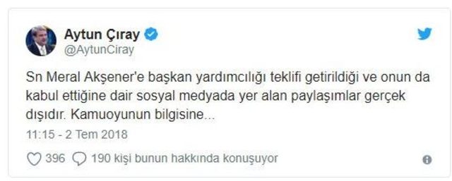 Akşener'e Cumhurbaşkanı Erdoğan'ın başkan yardımcılığı mı teklif edildi?